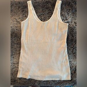Elegant gold sequin cream Ribbed Tank Top from Express